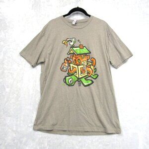 Spamdino Sumo Fish Turtle Octopus 2020 T-Shirt, Taupe, Size Large